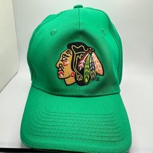Chicago Blackhawks Hockey Hat Cap Miller Lite Beer Flexfit Green SGA Old School